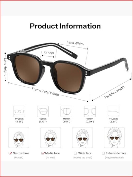 Vintage Retro Square Sunglasses UV400 Protection